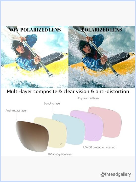 Polarized Aviator Sunglasses Retro Square TR90 Frame UV400 Protection main image 7